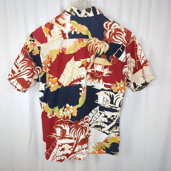 Vintage Campta Hawaiian Shirt Medium Red Blue - Picture 6 of 7